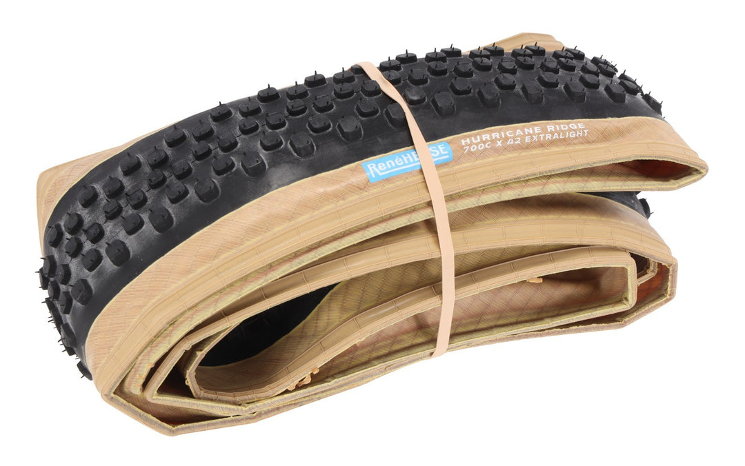 Rene Herse Hurricane Ridge Extralight Tubeless Gravel Bike Tire 700 x 42c Tan