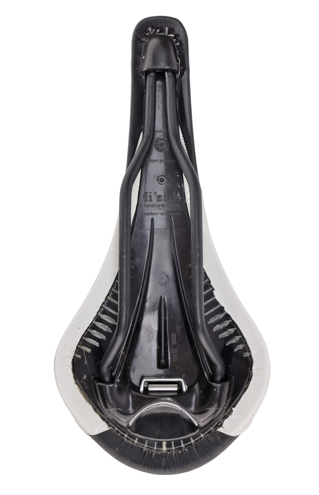 Fizik Gobi XM Mountain Bike Saddle 130mm 7 x 7mm Manganese Rail BLACK/WHITE