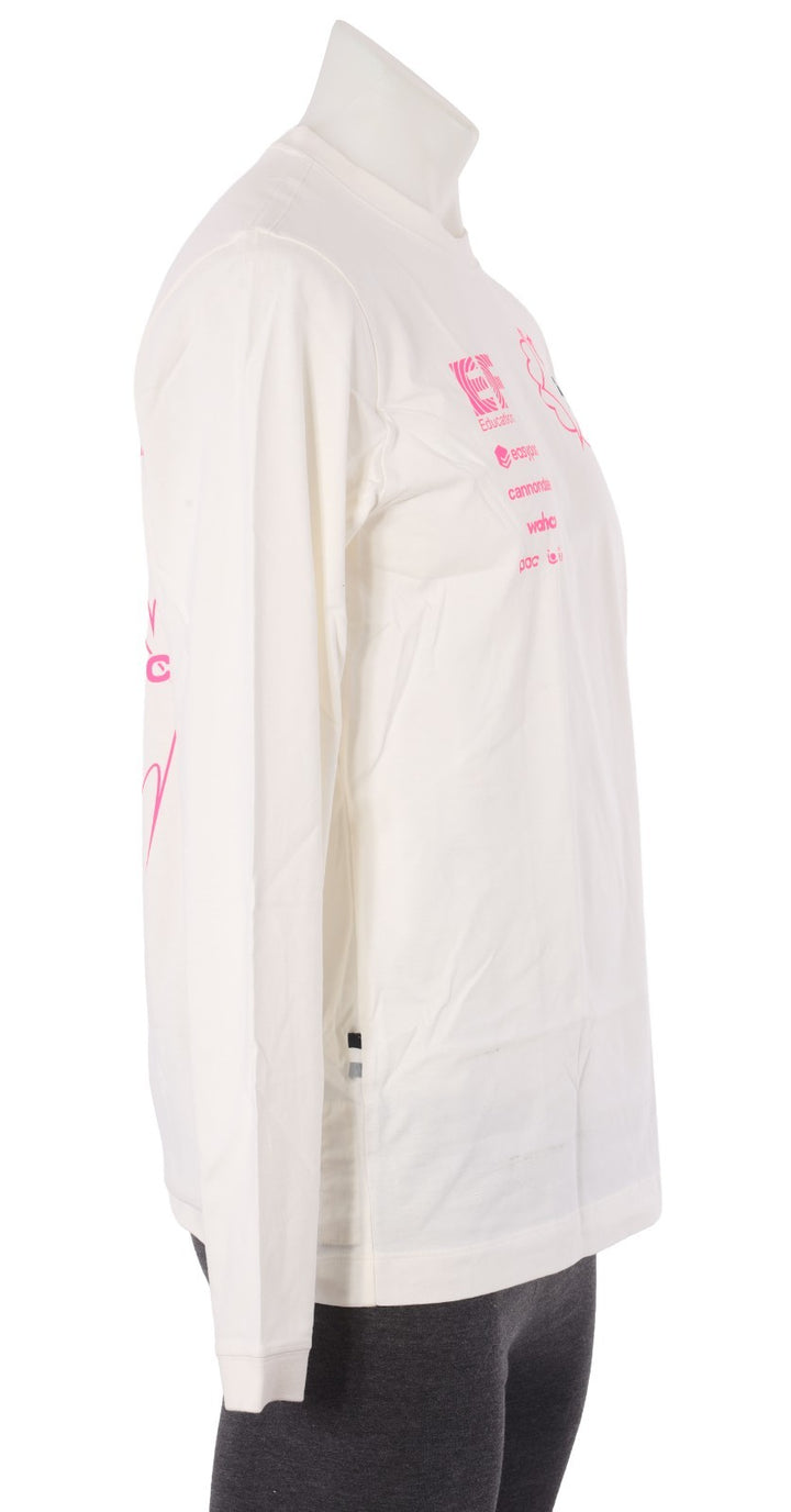 Rapha EF Education Cannondale Pro Cycling Long Slv Cotton Shirt Men MEDIUM White