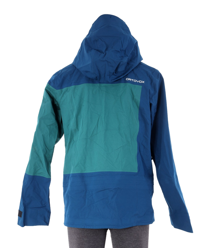 Ortovox 3L Deep Shell Jacket Men MEDIUM Blue Hood Winter Ski Tour Hiking Snow
