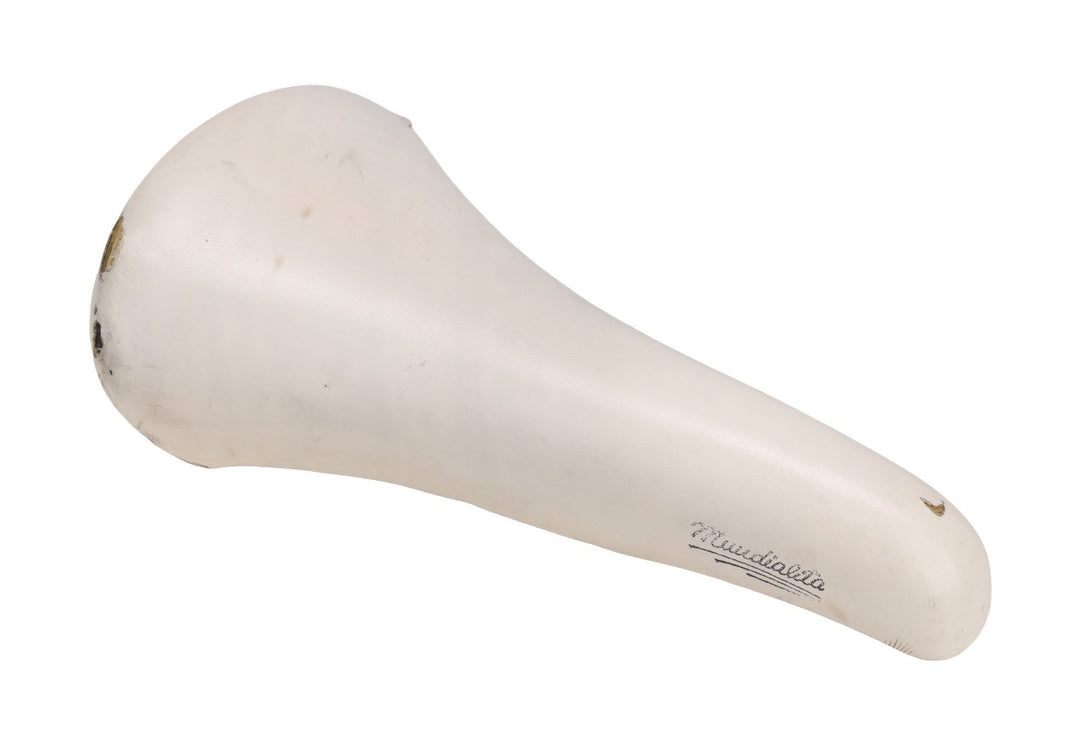 Selle Italia Mundialita Leather Road Bike Saddle 140mm 7x 7mm White CrMo Vintage