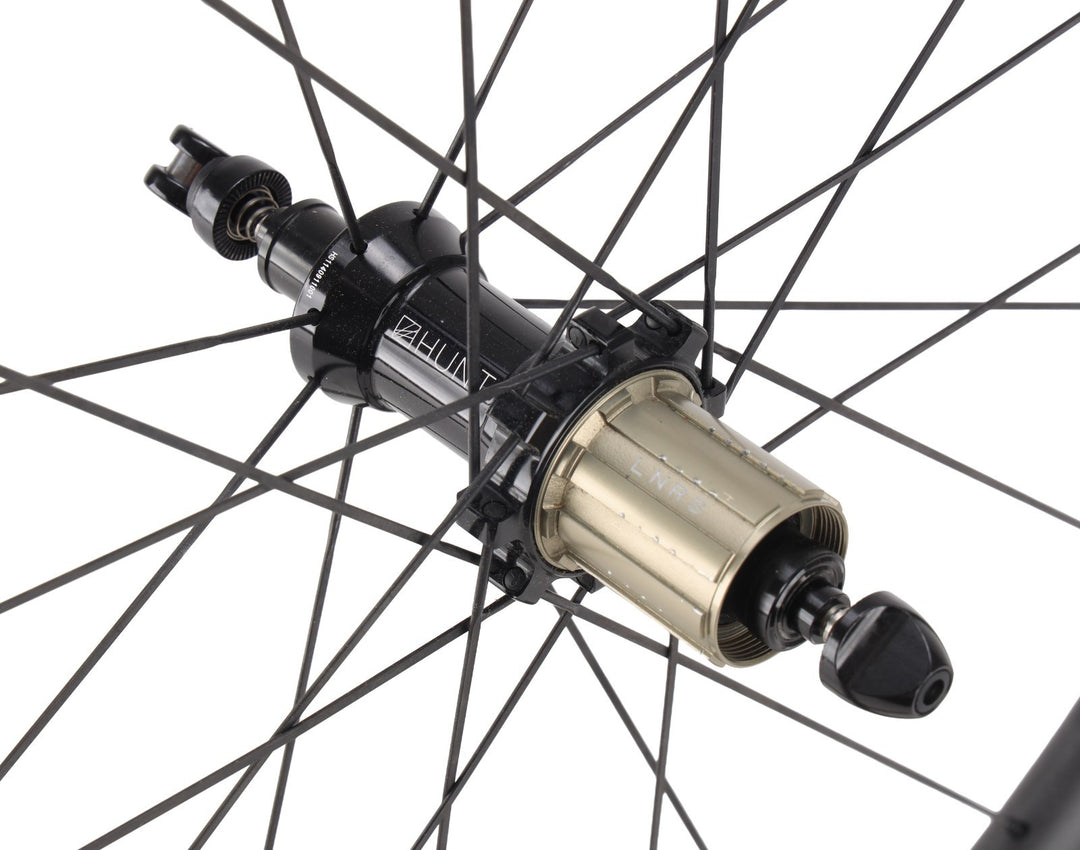 HUNT 50 Carbon Wide Aero Road Wheelset Tubeless Shimano 11 Spd 700c QR Rim Brake