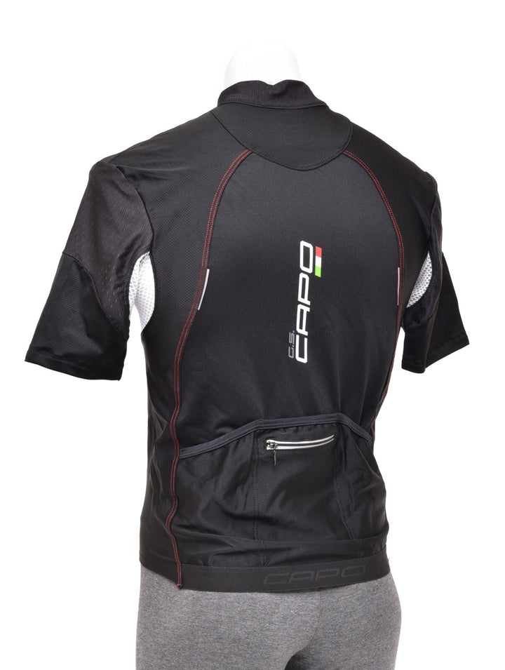 Capo Padrone Aero Short Sleeve Cycling Jersey Men MEDIUM Black Road Bike Gravel