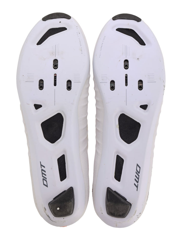 DMT Pogi's w/ NFC Road Bike Shoes EU 47 US Men 13 BOA WHITE/ORANGE 3-Bolt