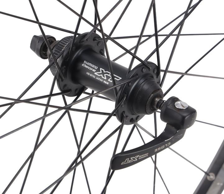 DT Swiss XR 4.1d Shimano XT Alloy 26” Clincher Mtn Bike Wheelset CL Disc 10s QR
