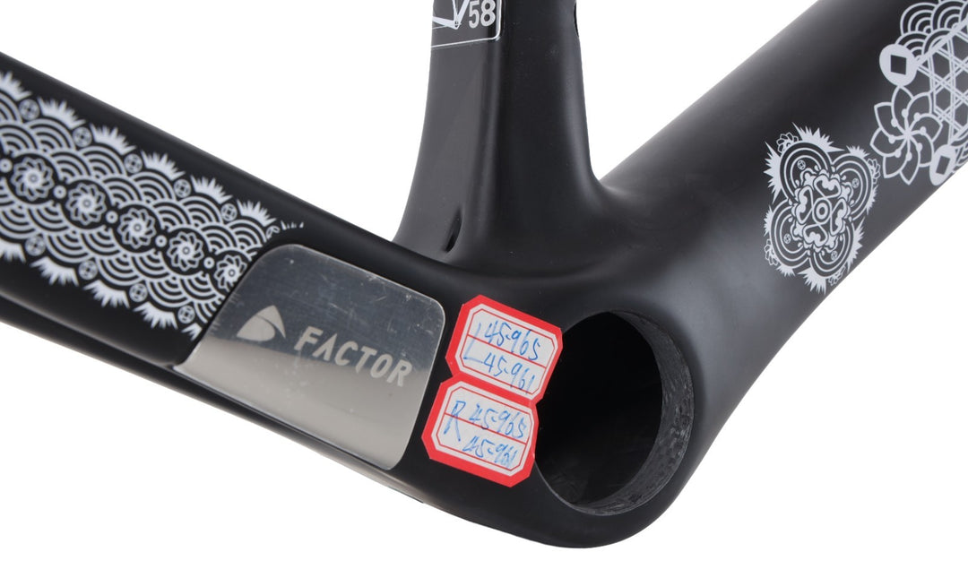 Factor O2 VAM Disc Premium Carbon Road Bike Frameset 58cm Ornate Nero 2023