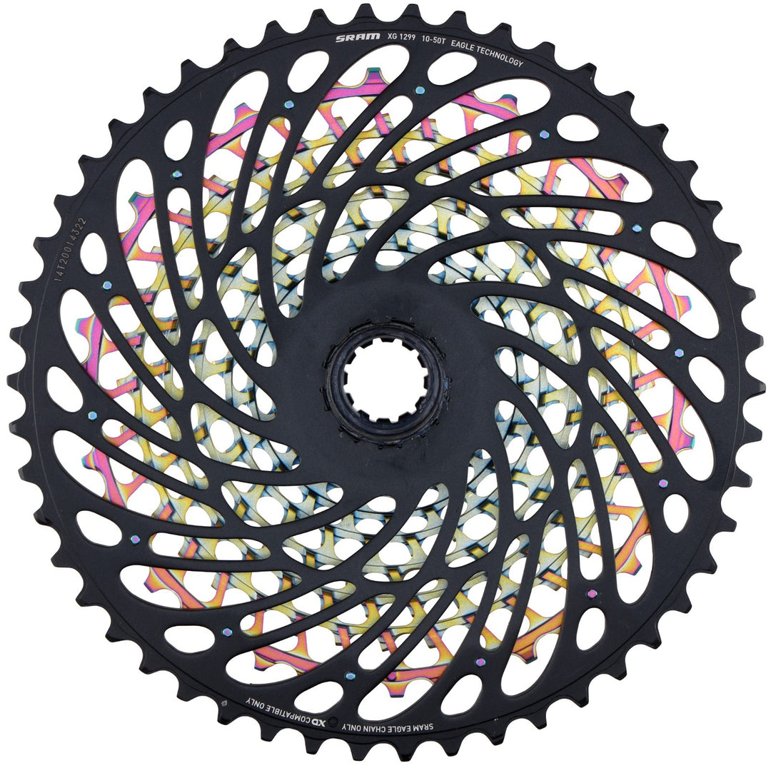 SRAM XX1 Eagle XG-1299 AXS 12s Mountain Bike Cassette 10-50T Oil Slick XD 500%