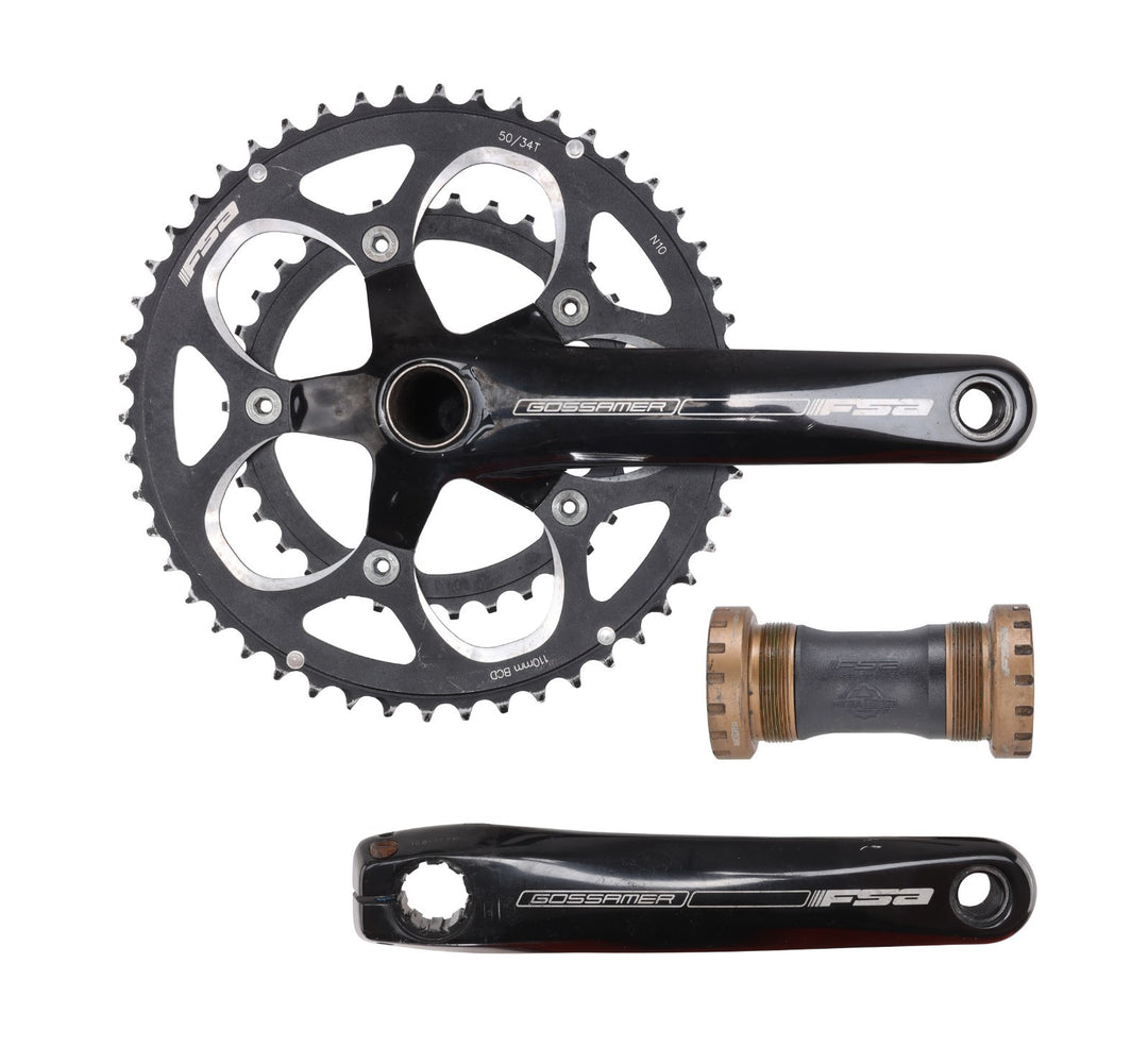 FSA Gossamer 2 x 10 Speed Road Bike Crankset 172.5mm 50/34T 130mm BCD MegaEXO