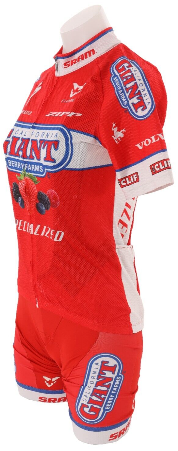 Cuore California Giant Berry Farms Pro Cycling Kit Women SMALL Jacket Vest Zipp