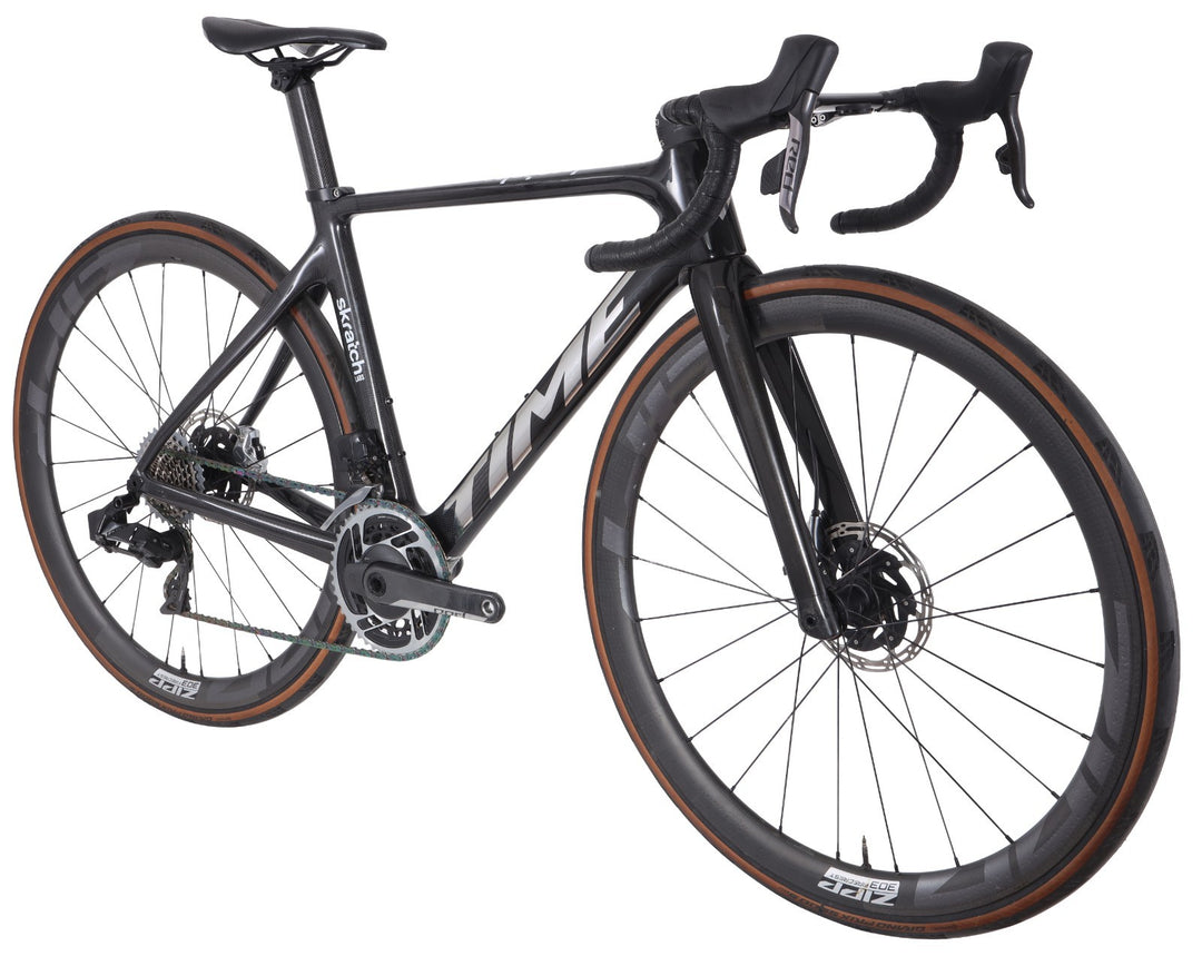 TIME SCYLON Carbon Disc Road Bike XXS Red AXS eTap 2x12s Power NUDE skratch Zipp