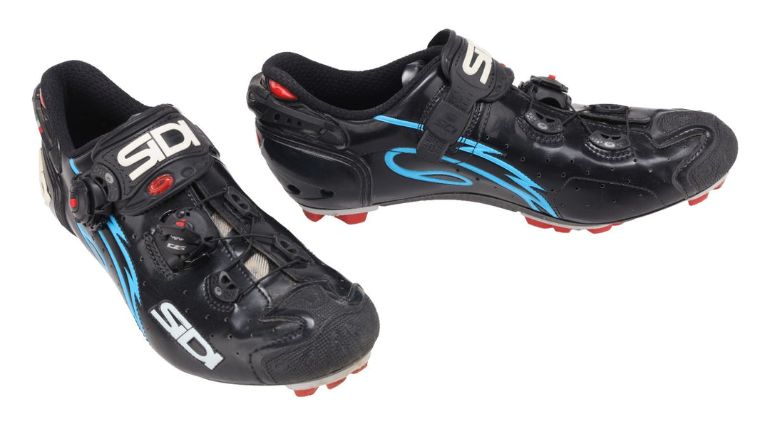 Sidi Drako SRS Push Carbon Mountain Bike Shoes EU 42 US Women 9.5 Black Blue MTB