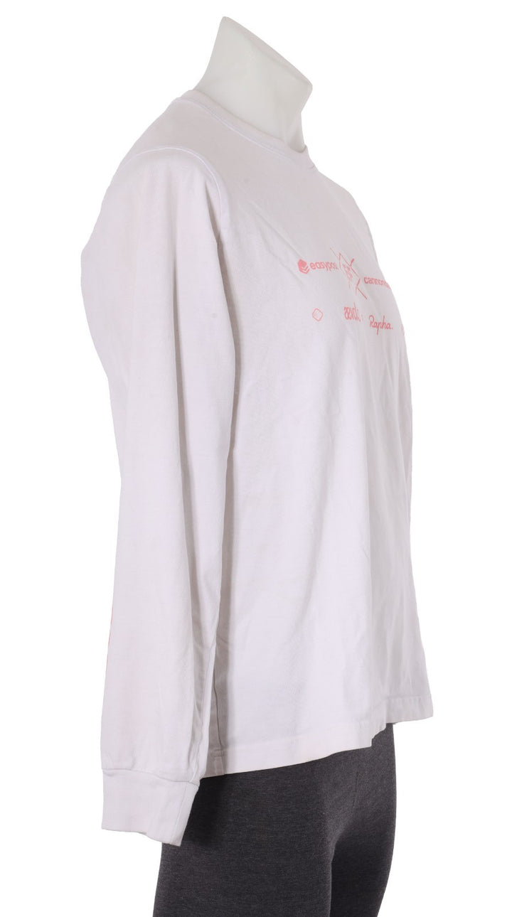 Rapha EF Education Cannondale Pro Cycling Long Slv Cotton Shirt Men LARGE White