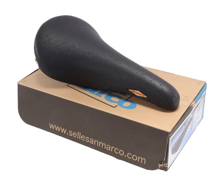 Selle San Marco Rolls Classic Bike Saddle 145mm BLACK 7x 7mm Steel Gold Vintage