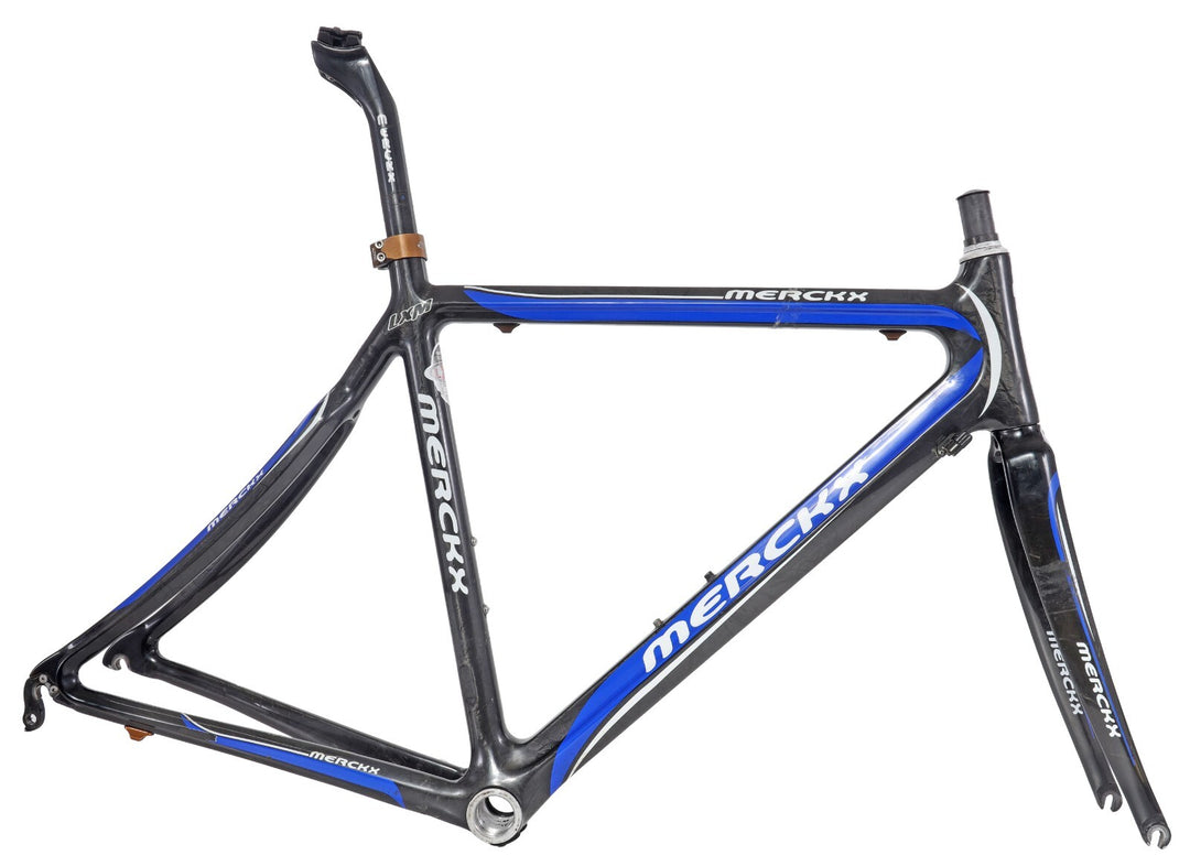 Eddy Merckx LXM Carbon Road Bike Frameset 55cm Sloping BLUE/BLACK QR Rim 2009