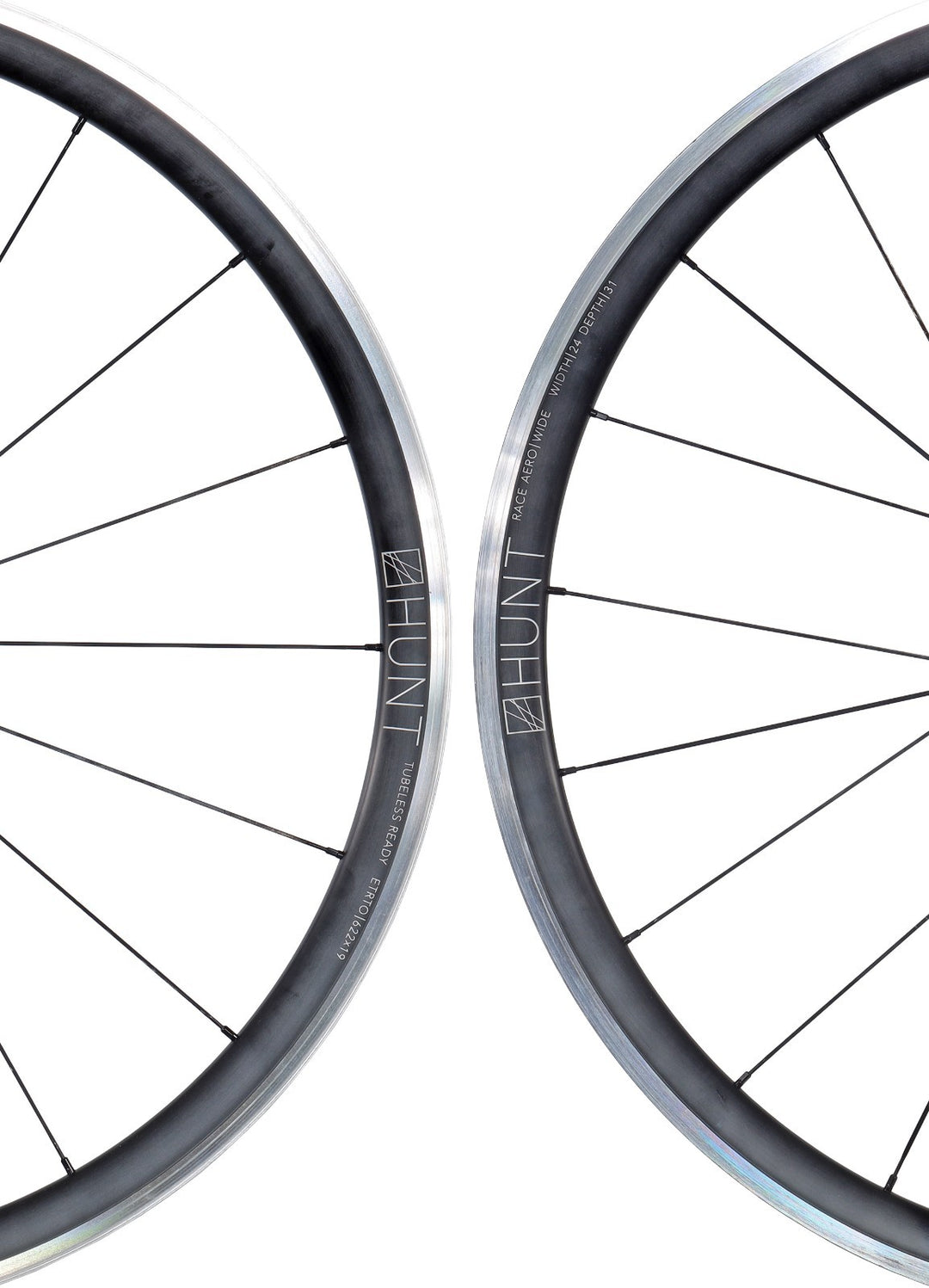 HUNT Race Aero Wide Alloy Road Wheelset Tubeless Shimano 11s 700c QR Rim Brake