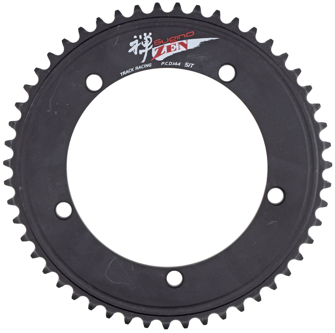 Sugino Zen Track Bike Racing Chainring 144BCD 5-Bolt 47T - 56T BLACK Fixed Gear