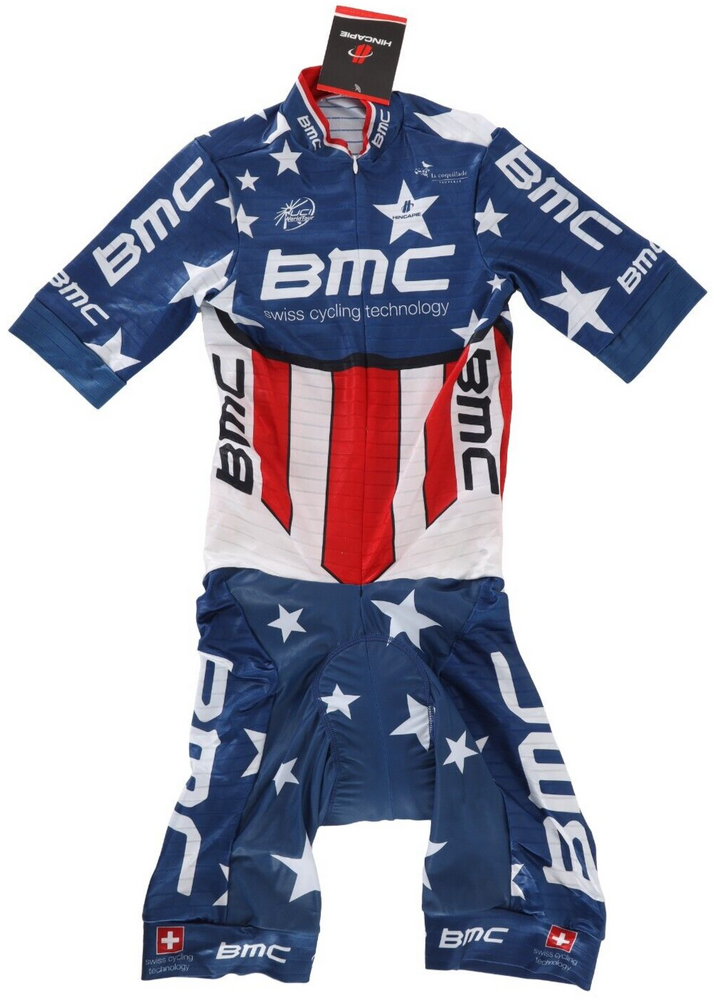 Hincapie BMC Pro Cycling Team USA Champ Short Slv Speedsuit Men XS Time Trial
