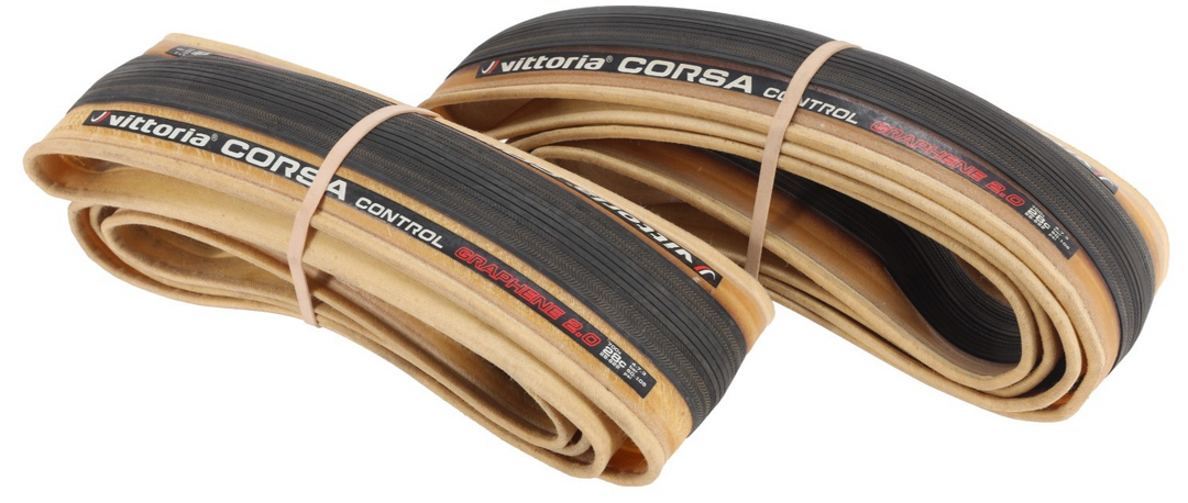 Vittoria Corsa Control Graphene 2.0 Clincher Road Bike Tires 700x 28c 1 PAIR Tan