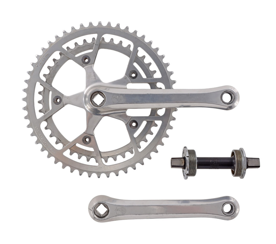 Campagnolo Triomphe 2x 6 Speed Road Bike 52/42T Crankset 170mm w/ ITA BB Vintage