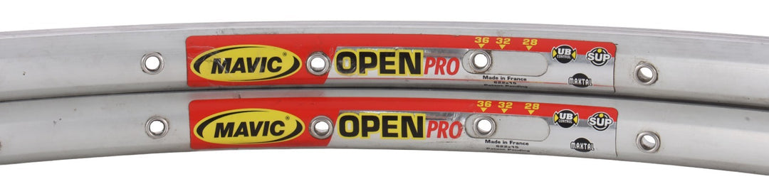 Mavic Open Pro 700c Alloy Clincher Rims 1 PAIR 36H SILVER Road Bike QR Rim Brake