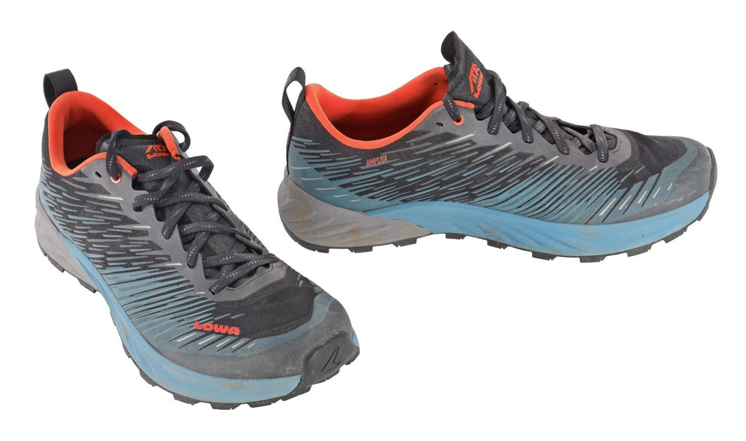 Lowa Amplux Trail Running Shoes US Men 9 Blue/Orange Hiking Walking REPTEX Mtn