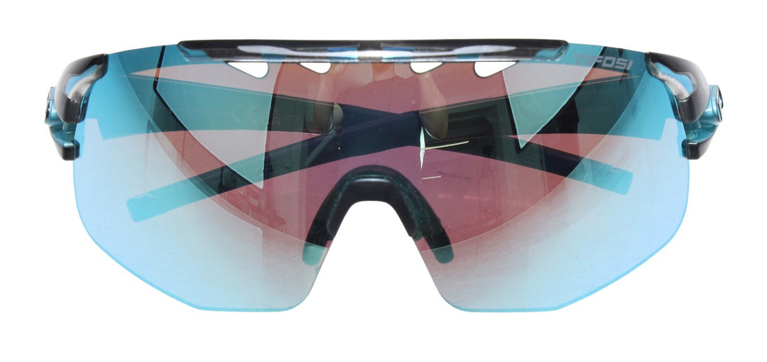 Tifosi Sledge Lite Road Bike Sunglasses Crystal Smoke w/3 Lenses Clarion Blue