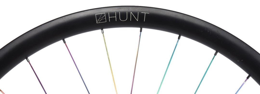 HUNT 35 Carbon Disc Tubeless Gravel Bike FRONT Wheel 12x 100mm 700c Oil-Slick CX