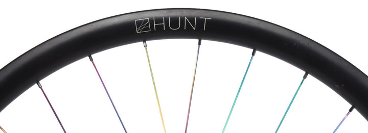HUNT 35 Carbon Disc Tubeless Gravel Bike FRONT Wheel 12x 100mm 700c Oil-Slick CX