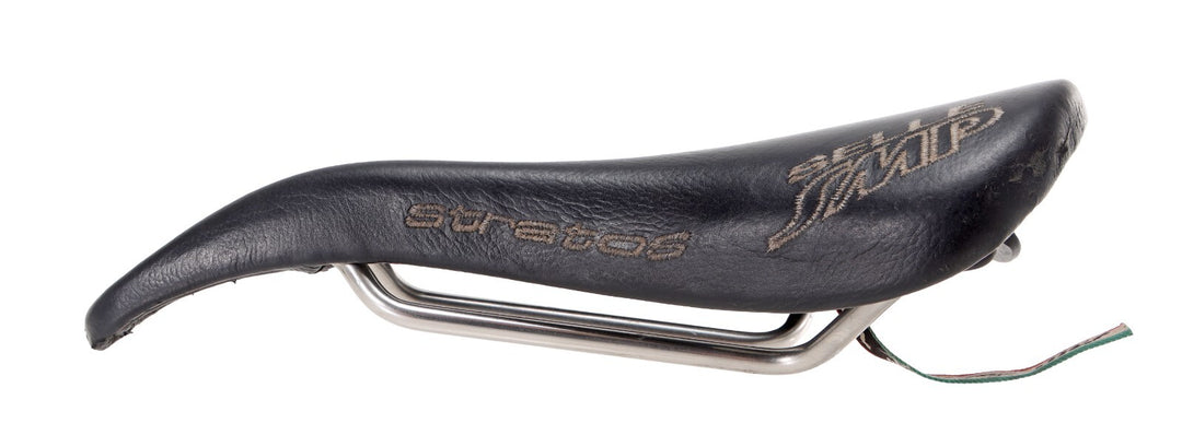 Selle SMP Stratos Road Bike Saddle 131mm BLACk 7 x 7mm Inox Steel Cutaway Italy