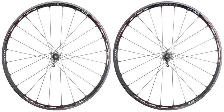 Shimano XTR WH-M975 Alloy 26” Tubeless Disc Mtn Bike Wheelset 9/10s Titanium QR