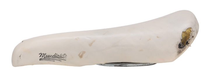 Selle Italia Mundialita Leather Road Bike Saddle 140mm 7x 7mm White CrMo Vintage