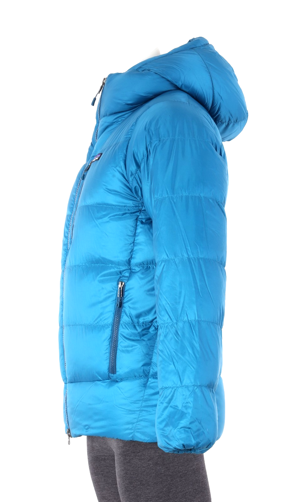 Patagonia Fitz Roy Down Hooded Jacket Men SMALL Blue Winter Skiing Backcountry