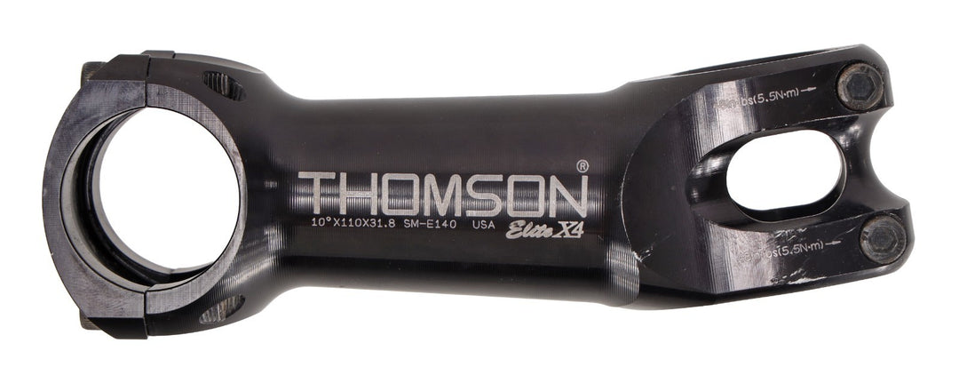 Thomson Elite X4 Alloy Road Bike Stem 31.8 x 110mm 10° BLACK 4-Bolt SM-E140