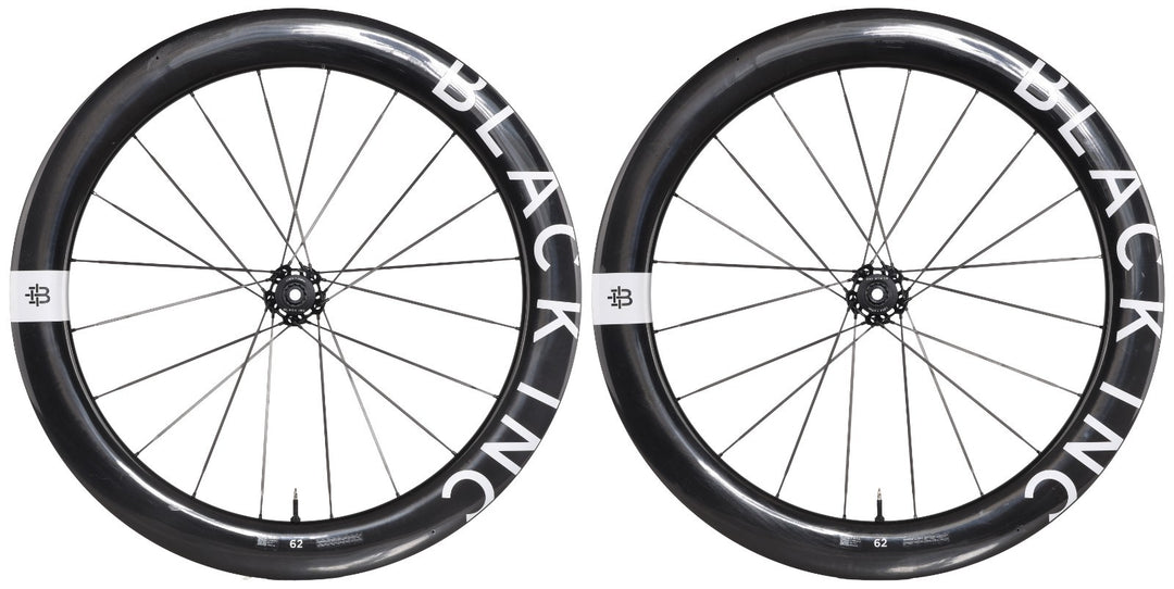 Black Inc SIXTY TWO UD Carbon Spoke Tubeless Disc 12 Spd Road Wheelset SRAM XDR