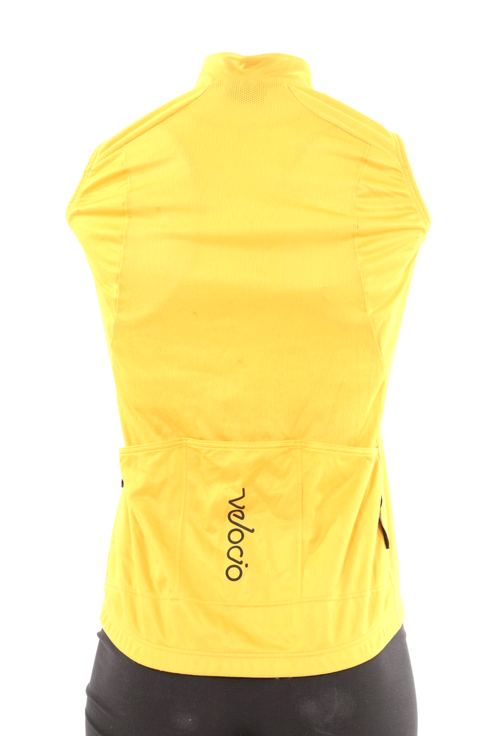 Velocio Wind Cycling Vest Women XS Yellow Road Bike Gravel Race Mountain