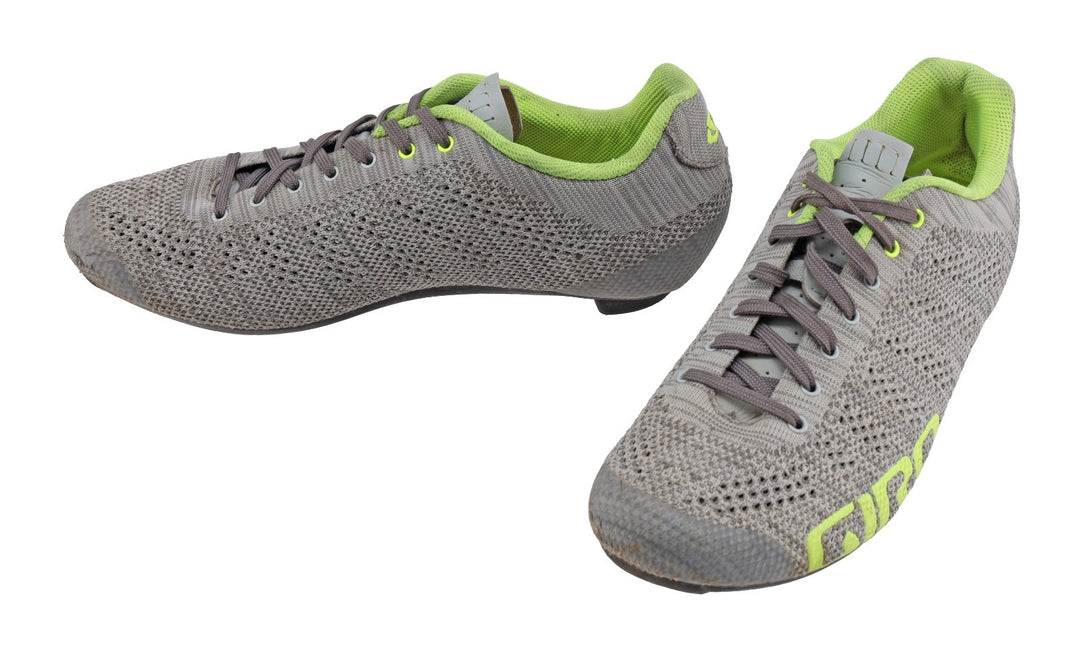 Giro Empire E70 Knit Carbon Road Bike Shoes EU 42.5 US Men 9.5 Grey 3 Bolt Lace