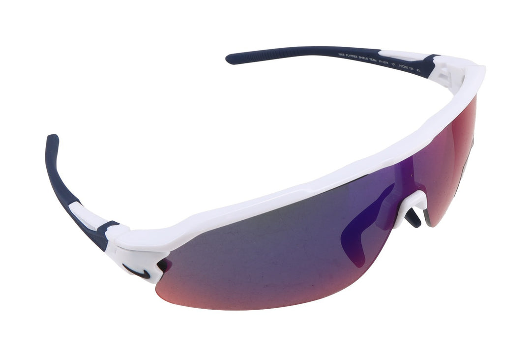 Nike Flyfree Shield Team Sunglasses Max Pro Lens WHITE/NAVY Cycling Running