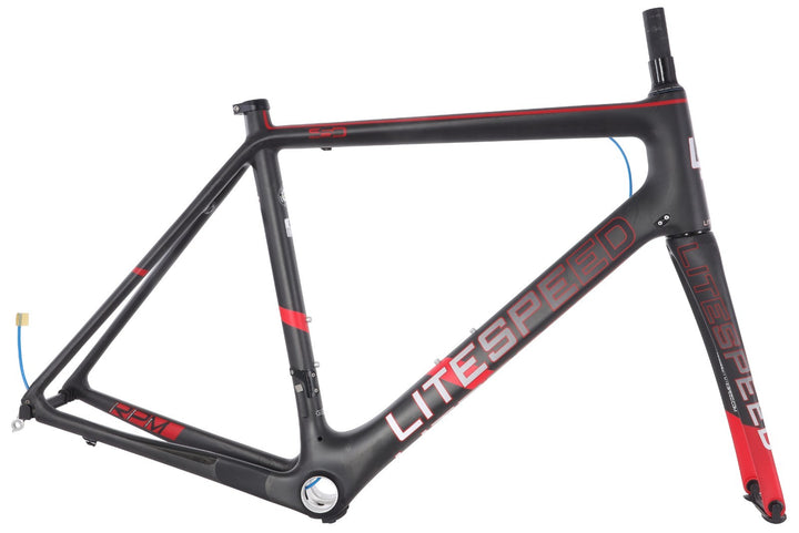 Litespeed L1 Carbon Road Bike Frameset LARGE Matte Nude/Red 700c QR Rim 30T 2016