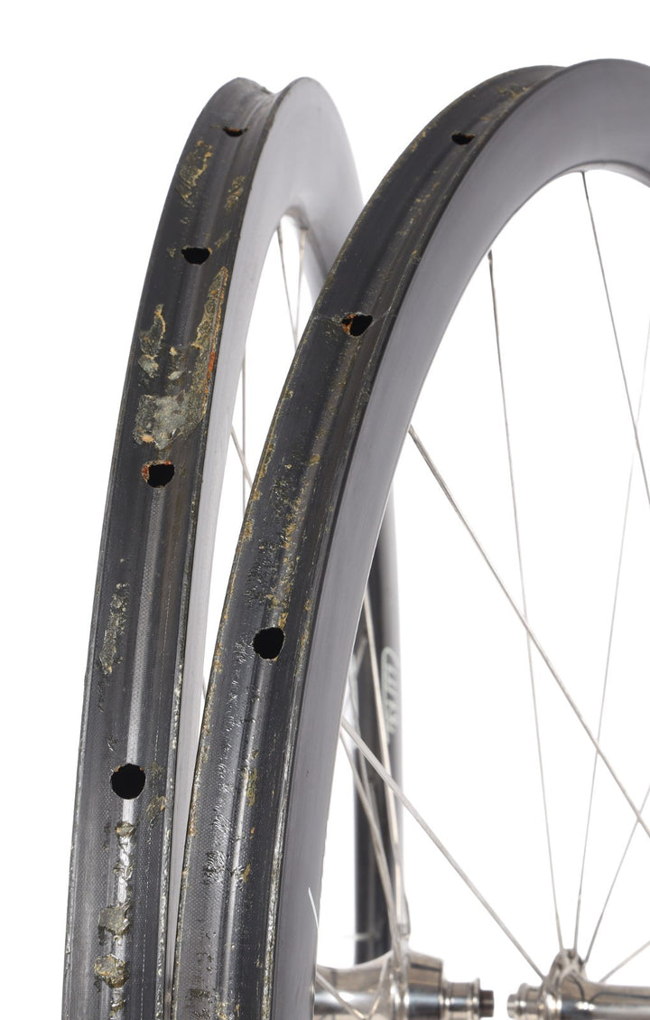 Luxe Wheelworks Carbon Tubular Road Wheelset Shimano 11 Spd 700c Rim Brake QR Ti