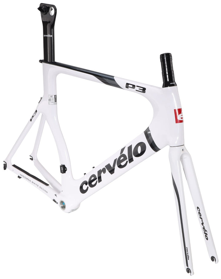 Cervelo P3 Carbon Aero Time Trial Bike Frameset 61cm WHTE/BLACK 700c Rim QR 2012