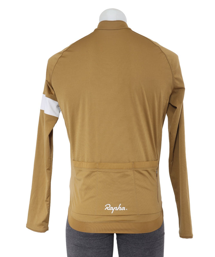 Rapha Core Insulated Long Sleeve Jersey Men LARGE Faded Gold Road Bike Winter