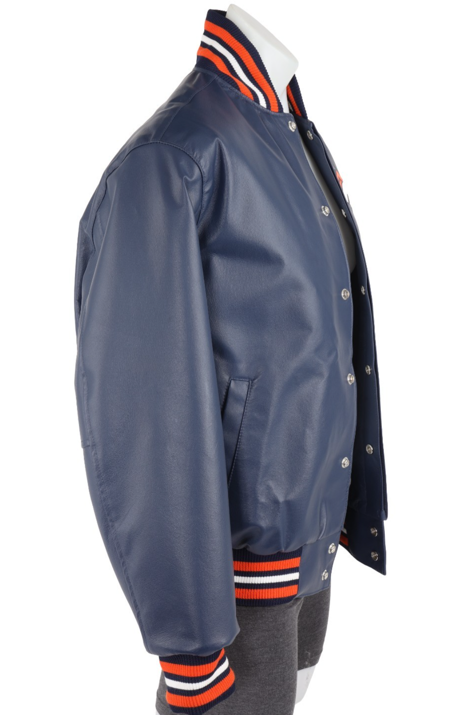 JH Design Denver Broncos Napa Pig Leather Jacket MEDIUM Made In USA Embroidered