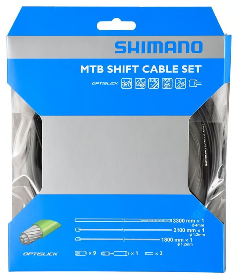 Shimano Mountain Bike Optislik Shift Cable SET Front And Rear BLACK Trail XC DH