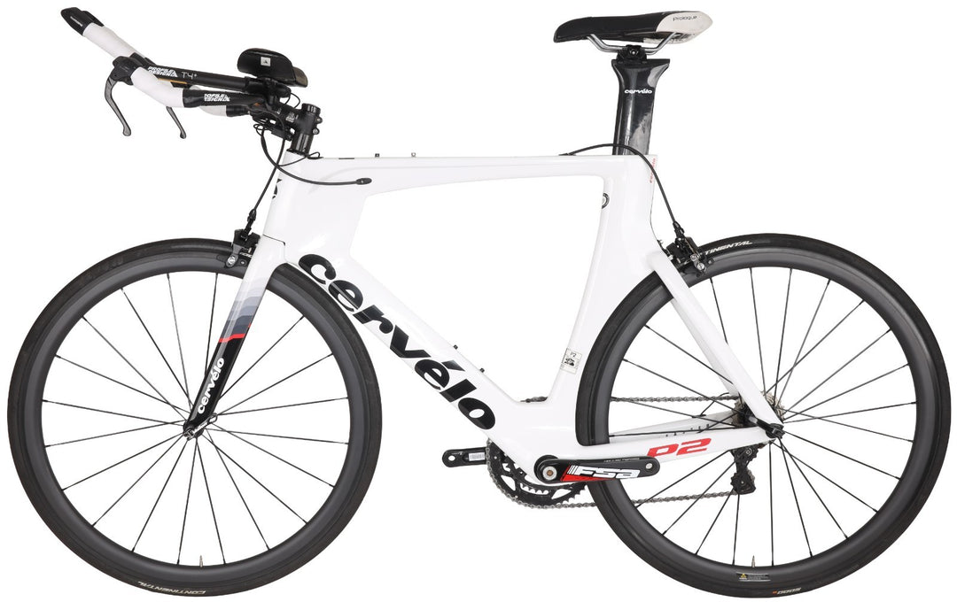 Cervelo P2 Carbon Triathlon Bike 58cm WHITE 2x 11s Power Ultegra Di2 Rim QR 2017