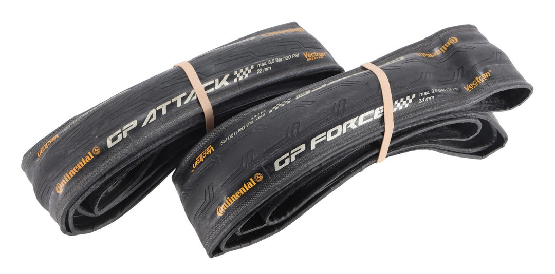 Continental Grand Prix Attack & Force Clincher Road Bike Tires PAIR 700 x 22/24c