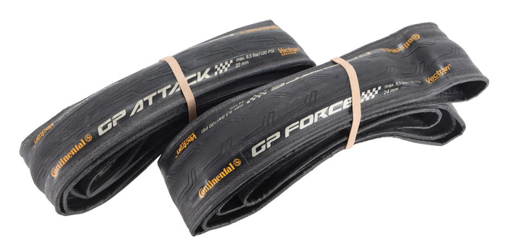 Continental Grand Prix Attack & Force Clincher Road Bike Tires PAIR 700 x 22/24c