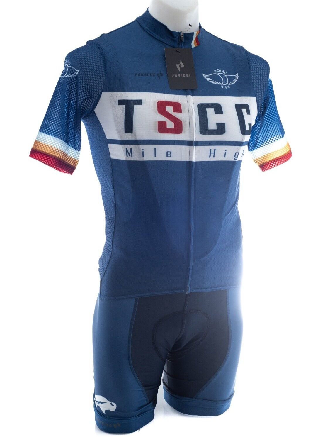 Panache TSCC Mile High Short Sleeve Pro Air 2 Svelt Bib Kit Men SIZES Blue Road