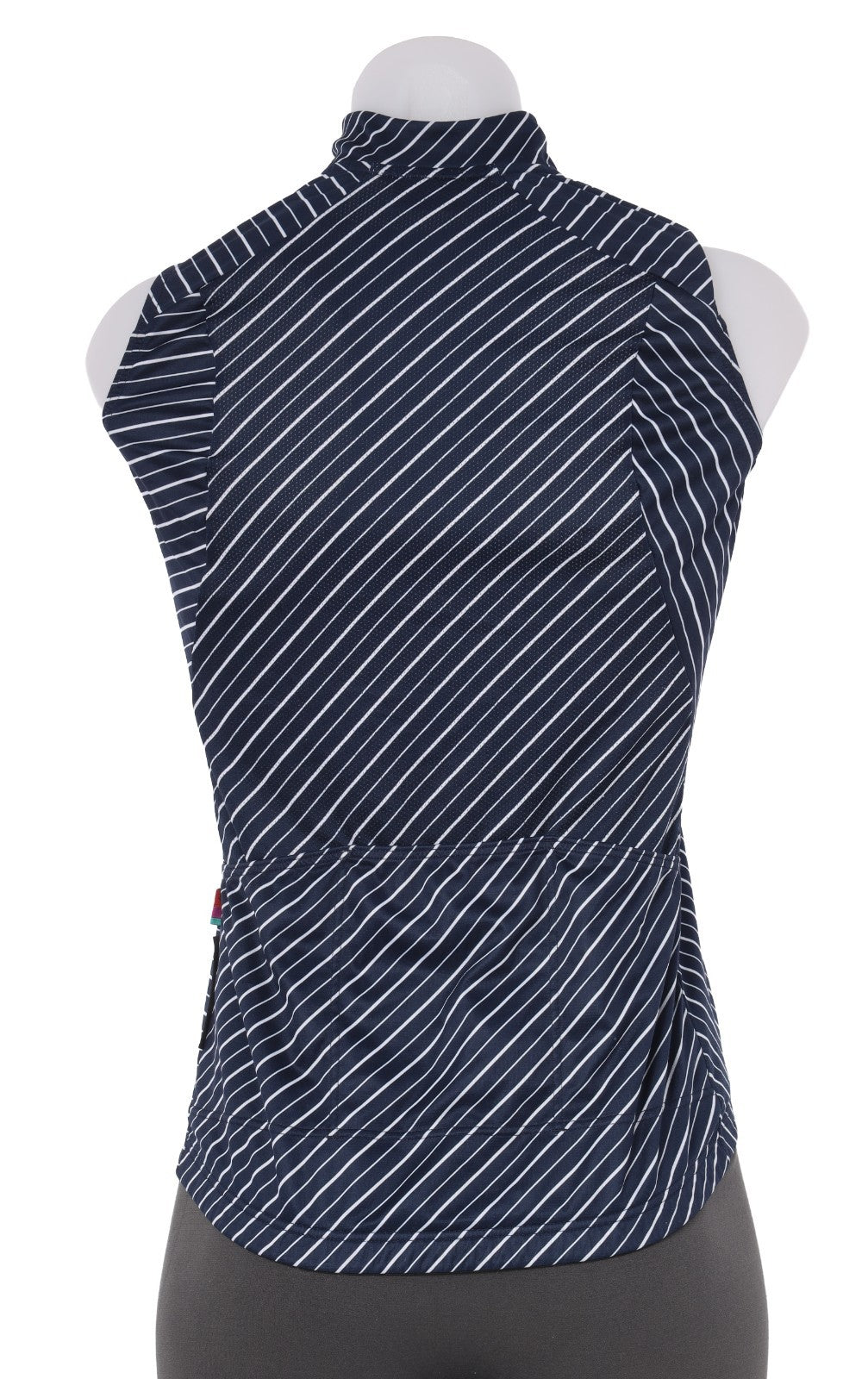 Velocio Wind Vest Women SMALL Blue Stripe Road Bike Gravel Race Mountain