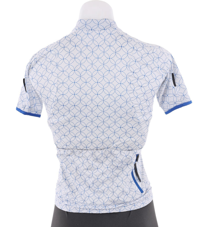 Velocio Geo SE Short Sleeve Cycling Jersey Women XS WHT/BLUE + SM Base Layer