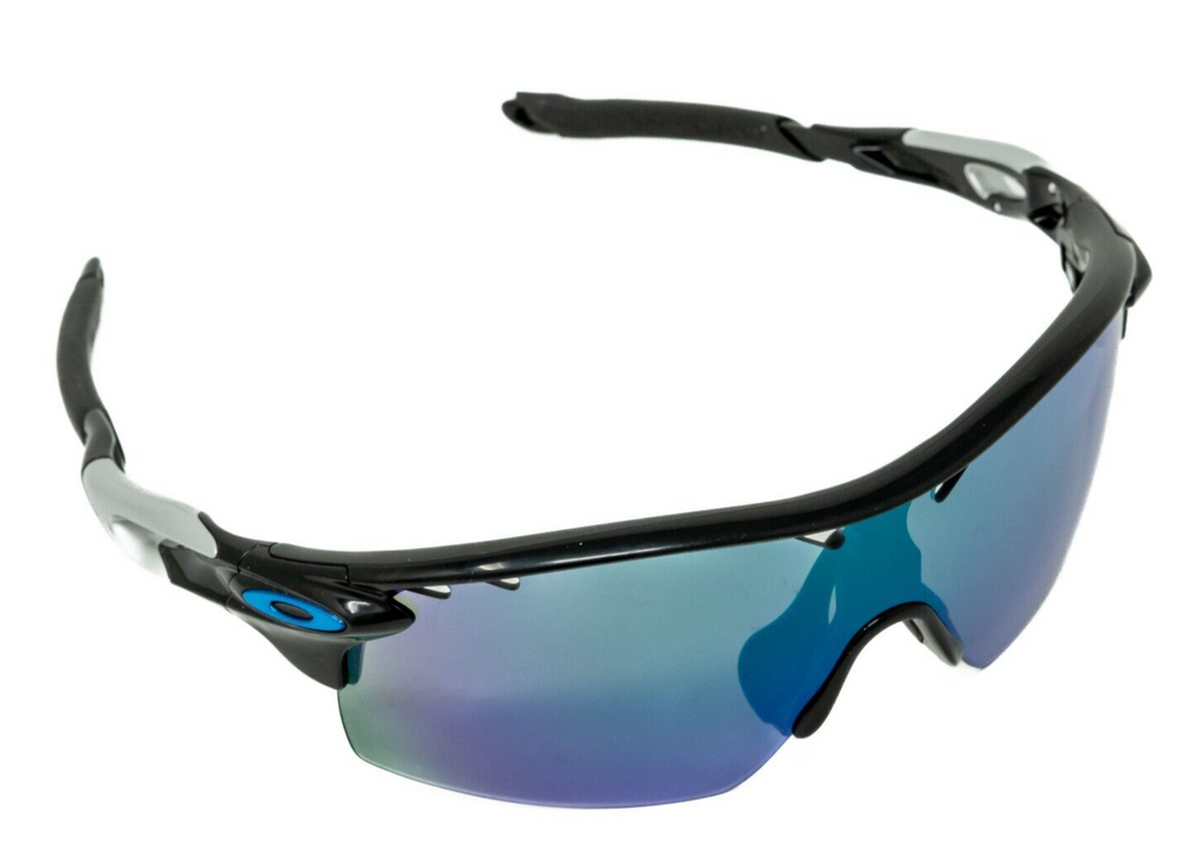 Oakley RadarLock Pitch Cycling Sunglasses Polished Black/Grey Blue Mirrored L-13